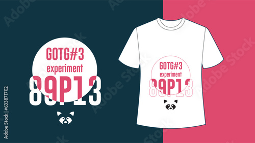 experiment 89p13 T-Shirt design concepts, raccoon Tshirt design templates, white T-Shirt theme 