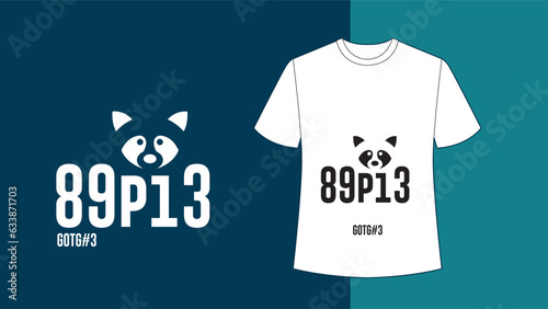 experiment 89p13 T-Shirt design concepts, raccoon Tshirt design templates, white T-Shirt theme 