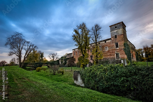 The fortress of Nogarole Rocca is a historic building that dates back to the 14th century. Verona province, Veneto, Italy.