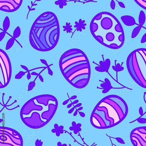 Easter eggs seamless cartoon stripes and polka dots pattern for fabrics and wrapping paper and kids clothes print © Tetiana