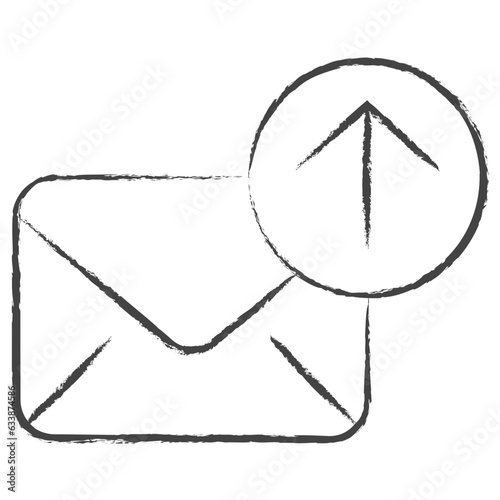 Hand drawn send email illustration icon