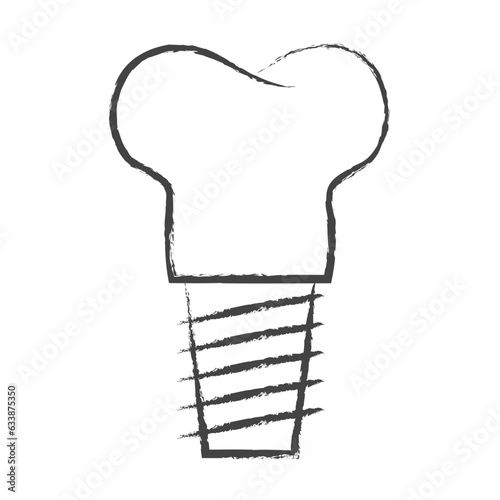 Hand drawn New tooth  illustration icon