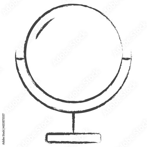 Hand drawn Round Mirror illustration icon