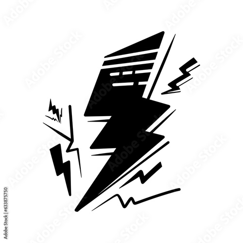 Hand drawn vector doodle electric lightning symbol sketch. thunder, vector illustration