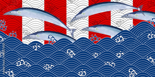 秋　さんま　魚　海　背景