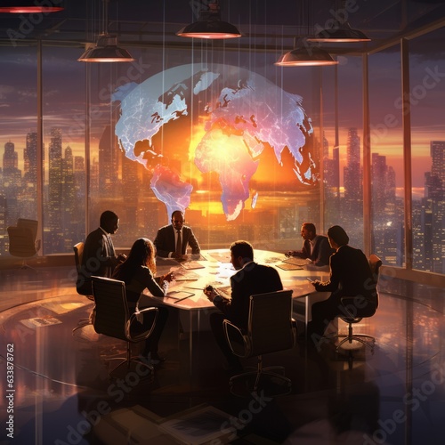 Photo of people sitting around a round table for a discussion or meeting