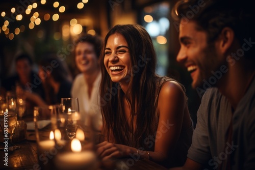 close-up shot of a group of friends having fun together