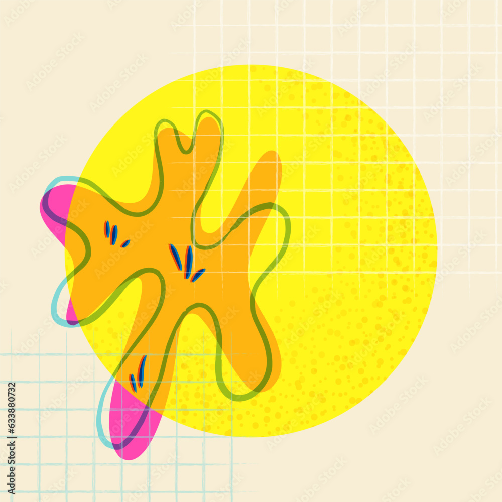 Obraz premium Risograph design. Geometric and abstract objects with riso print effect. Vector concept.