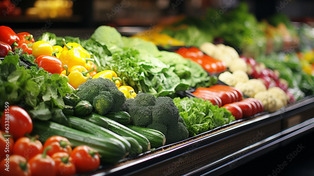 Abundance of healthy food choices in supermarket aisle