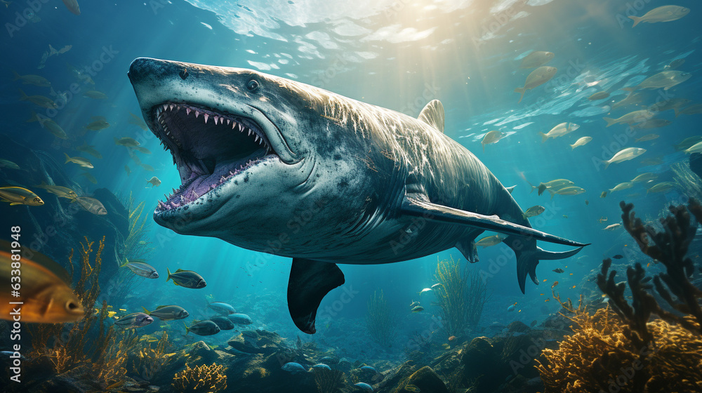 Naklejka premium Animal nature sea life in underwater world