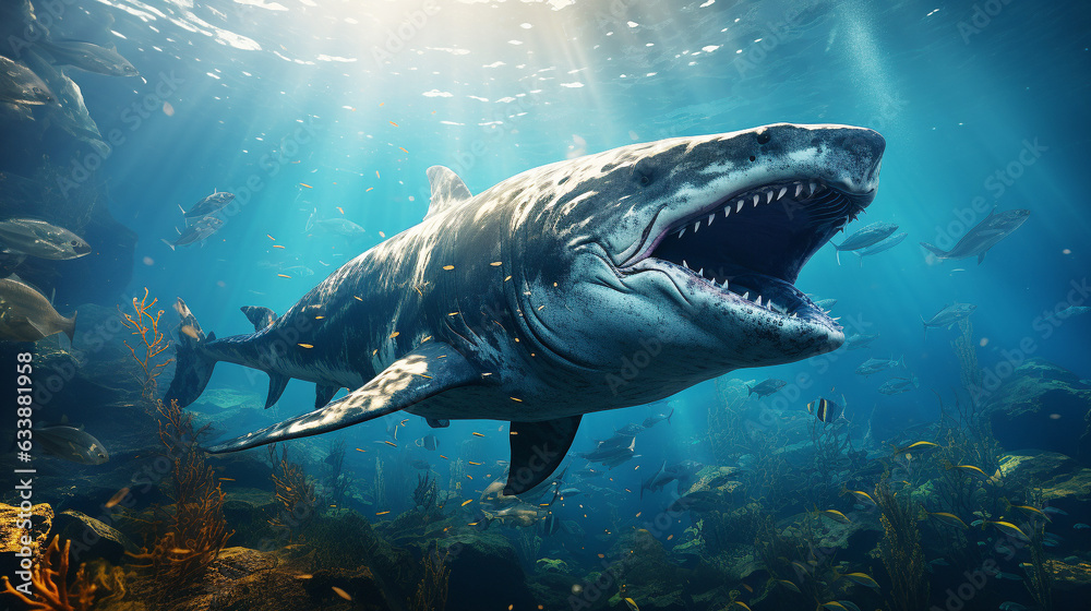 Fototapeta premium Animal nature sea life in underwater world