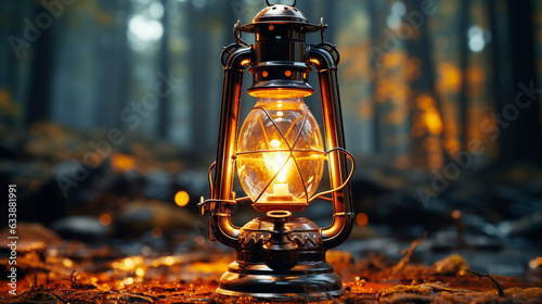 Antique lantern illuminated symbol of indigenous culture