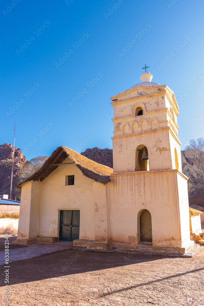 Fototapeta premium OLD COLONIAL STYLE CHURCH. SUSQUES, PROVINCE OF JUJUY. ARGENTINA.