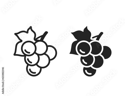 grape icons. gardening, agriculture, winemaking and harvest symbols. natural organic fruit