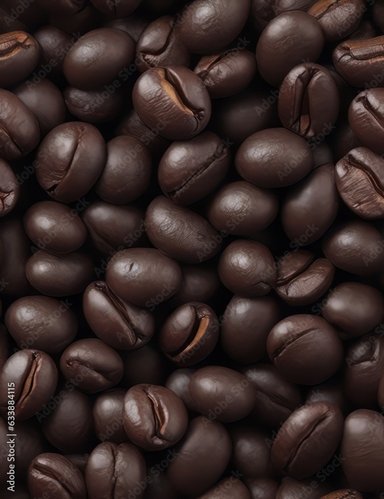 Pile of roasted coffee beans as background, top view Pile of roasted coffee beans as background, top view