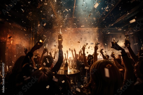 Glamour and Dreams. Friends and Family Raise Their Glasses in a Glamorous New Year's Eve Party to Toast to the Year Ahead. Celebration