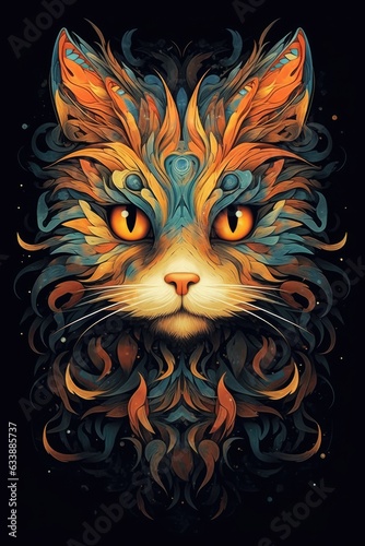 portrait of a colorful cat © Helena