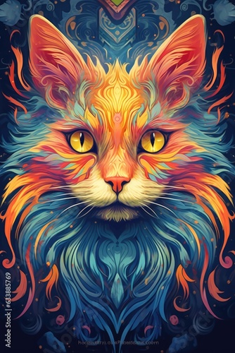 portrait of a colorful cat © Helena