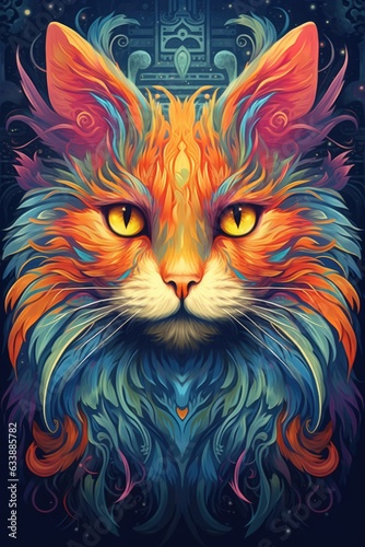 portrait of a colorful cat