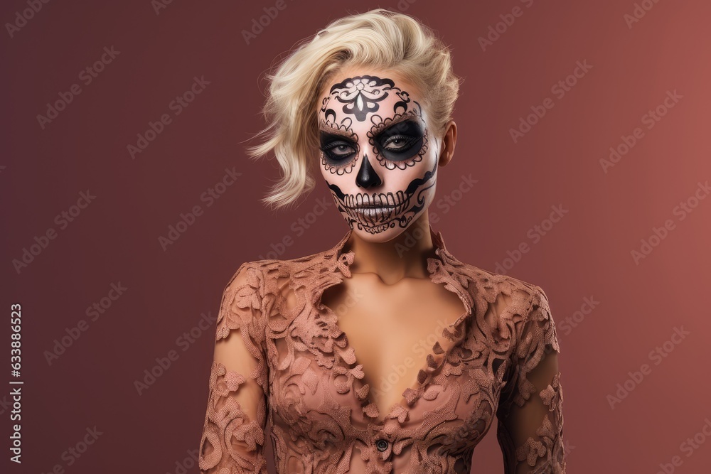 person with a mask of halloween person with a mask of halloween