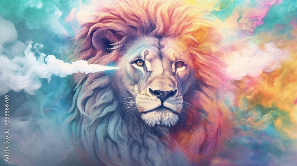 portrait of a lion watercolor
