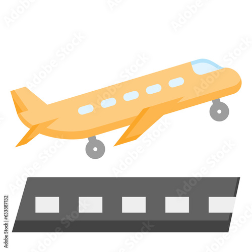  takeoff, Aviation, Flight, Departure, Travel, Runway, airplane Flat Icon