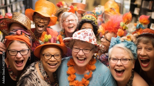 Joyful Crazy Hat Party Hosted by Bald Women
