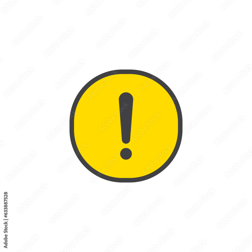 Caution Warning Sign icon. Editable vector stroke. Yellow Warning mark on white background Caution Warning Sign icon. Editable vector stroke. Yellow Warning mark on white background