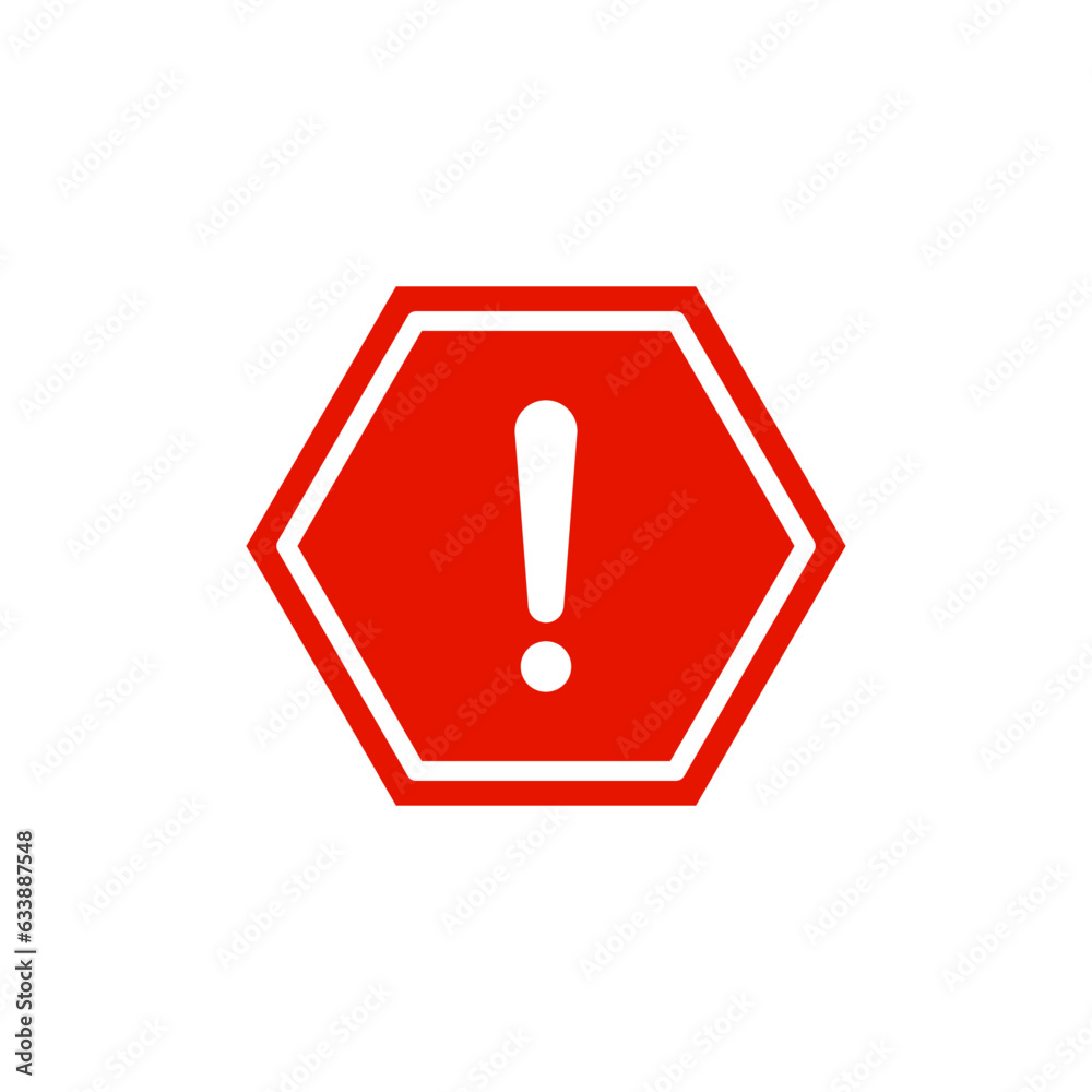 Caution Warning Sign icon. Editable vector stroke. Warning mark on white background