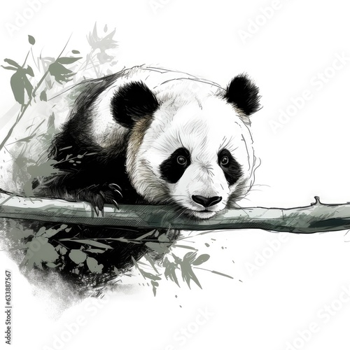 Panda Line Drawing