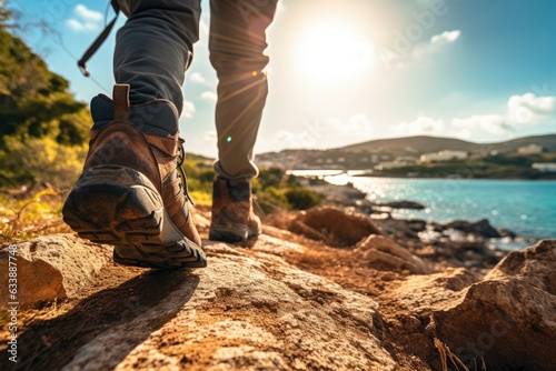 Footprints of Exploration Helenart's Trekker Navigating Albania's Ksam AI GENERATIVE 