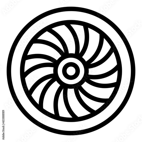  tubine, engineering, Rotation, Energy, Wings, Aviation Icon, Line style icon vector illustration, Suitable for website, mobile app, print, presentation, infographic and any other project. photo