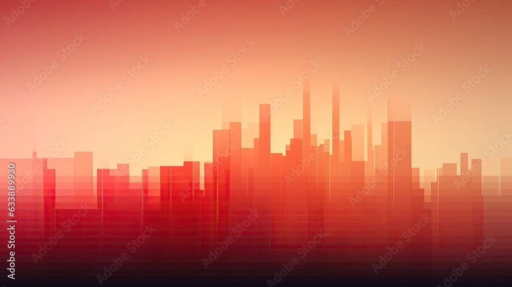 Minimal bar chart of stock market, soft orange gradient background.