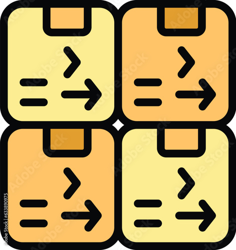 Computer inventory icon outline vector. Digital management. Control product color flat
