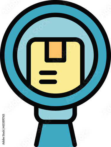 Inventory optimization icon outline vector. Digital management. Control product color flat