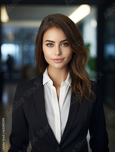 Professional office woman posing for the camera created with ai
