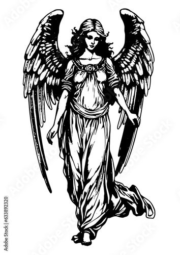 angel with wings and sword
