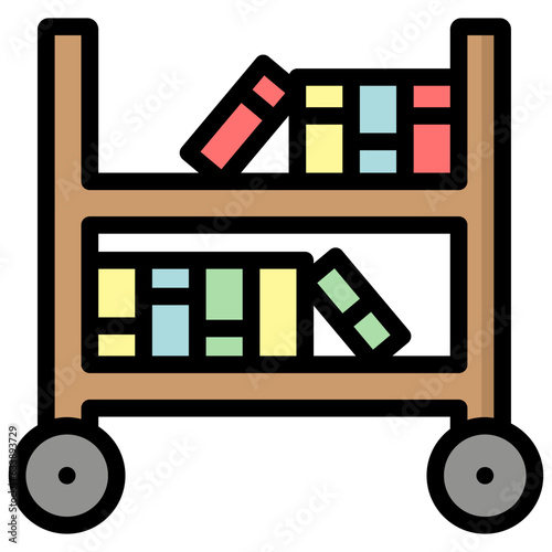 trolley icon illustration design with outline