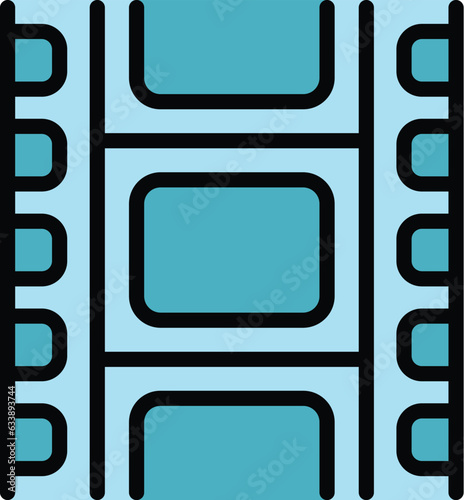 Film icon outline vector. Movie book. Podcast video color flat