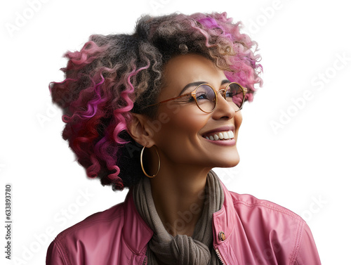 Beautiful smiling young woman aged 30, aged 40 with natural makeup clean face, isolated, shop owner concept, cosmetology and wellness concept, png