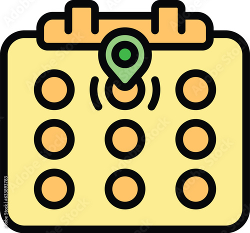 Cinema location icon outline vector. Book movie. Film mobile color flat