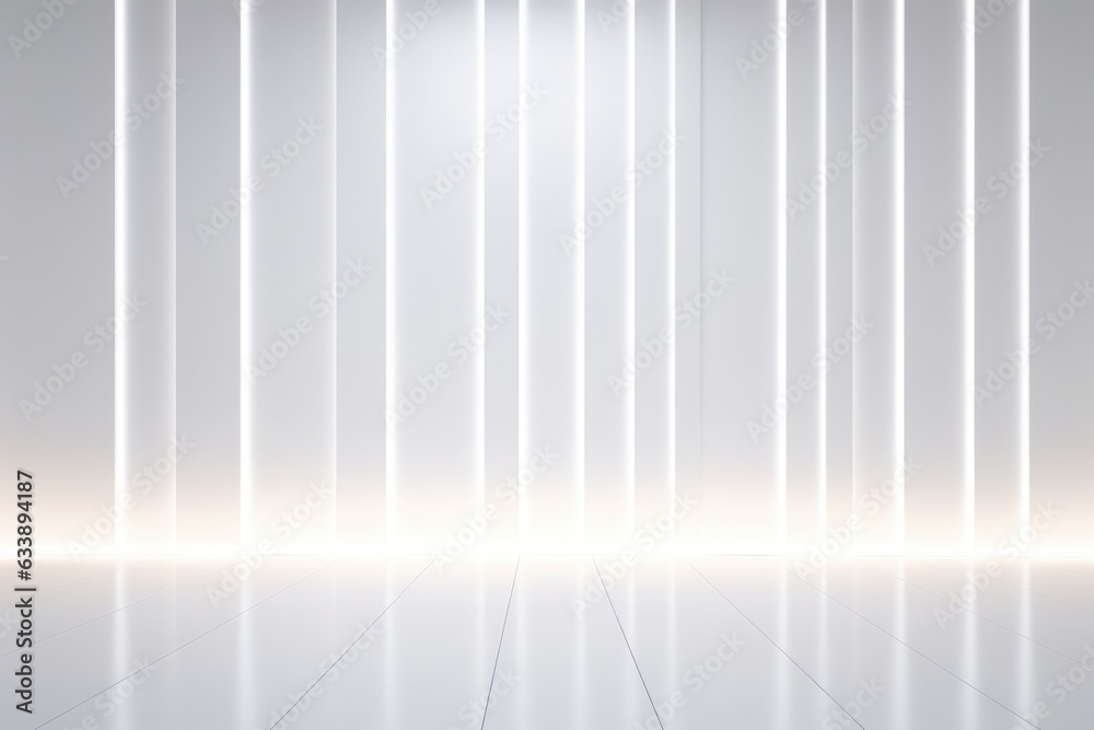 Empty room with white walls and light strips, Generative AI Empty room with white walls and light strips, Generative AI