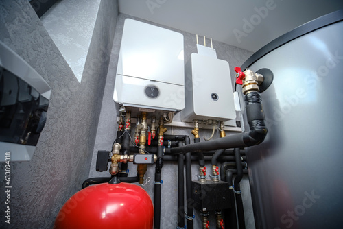 Modern electric boiler room in the house
