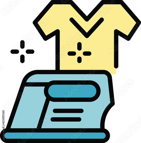 Clean cloth icon outline vector. Home service. Cleaning company color flat