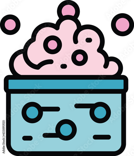 Wash bucket icon outline vector. Cleaning household. Company service color flat
