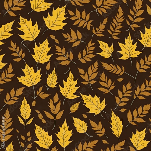 Autumn Leaves Patterns – Leaves Texture Illustration – Generative AI