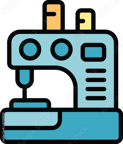 Home sewing machine icon outline vector. Household occupations. House service color flat