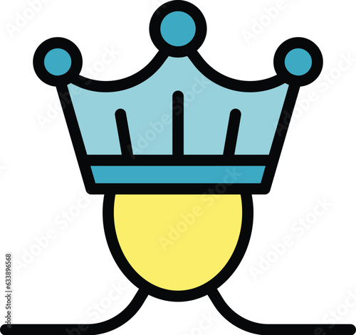 Key opinion leader icon outline vector. Social media. Strategy campaign color flat