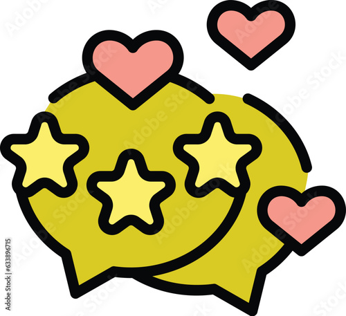 Key opinion chat icon outline vector. Media kol. Network strategy color flat