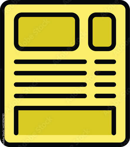 Newspaper kol icon outline vector. Key leader. Social media color flat